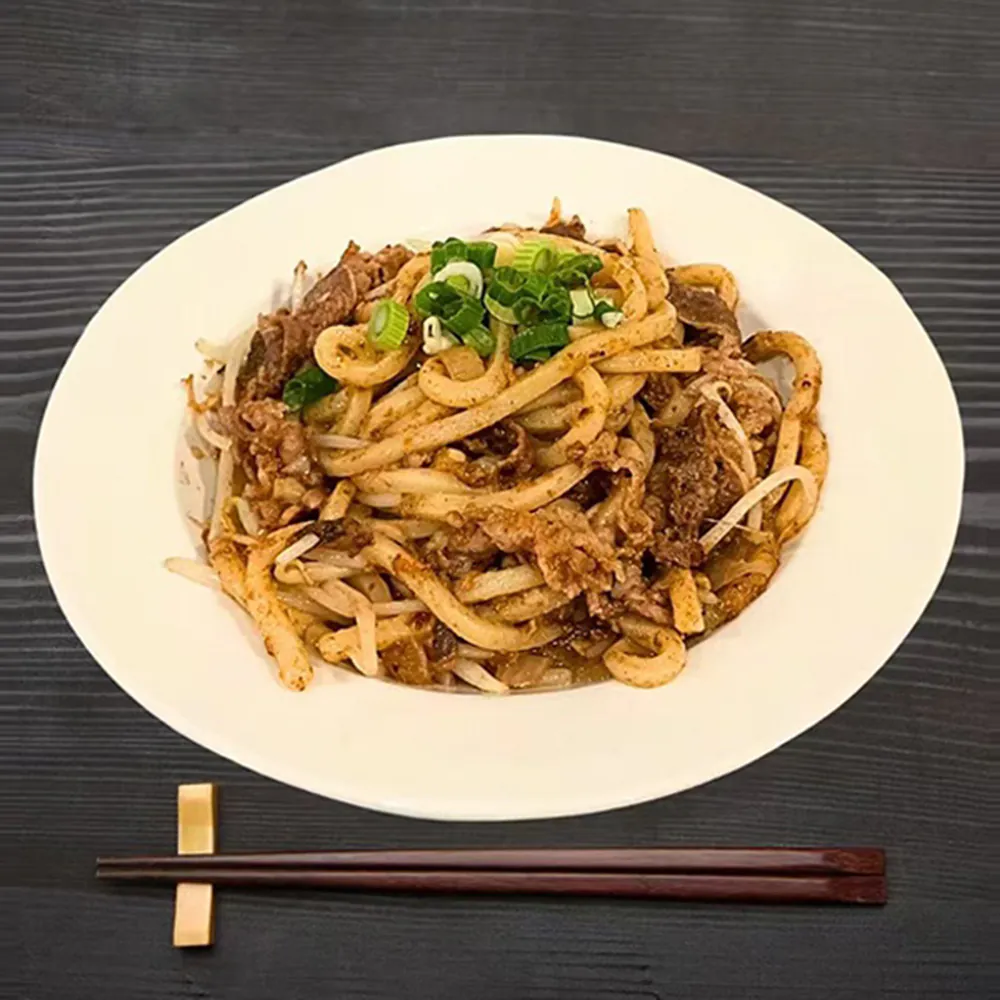 Sauteed Udon w.Beef & Shacha Sauce at One N Half Lab，a Taiwanese Street Food & Bubble Tea Shop in Issaquah